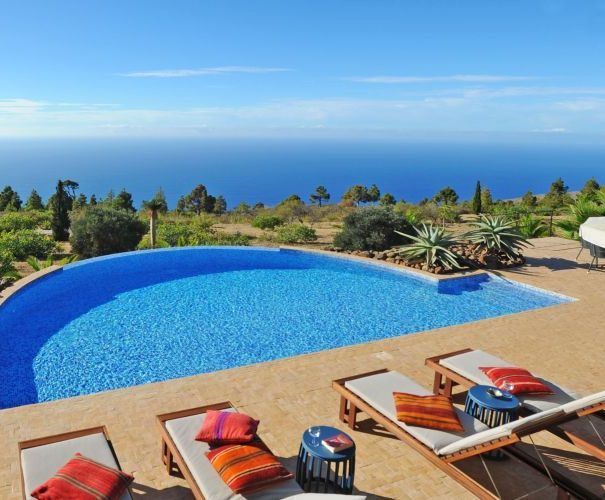 Droomvilla Botanico met overloopzwembad in Puntagorda La Palma