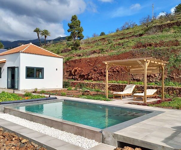 Villa Afuera, modernes Ferienhaus, La Punta, La Palma, Atlantik, Meerblick, Privatpool beheizt, Küste, warm