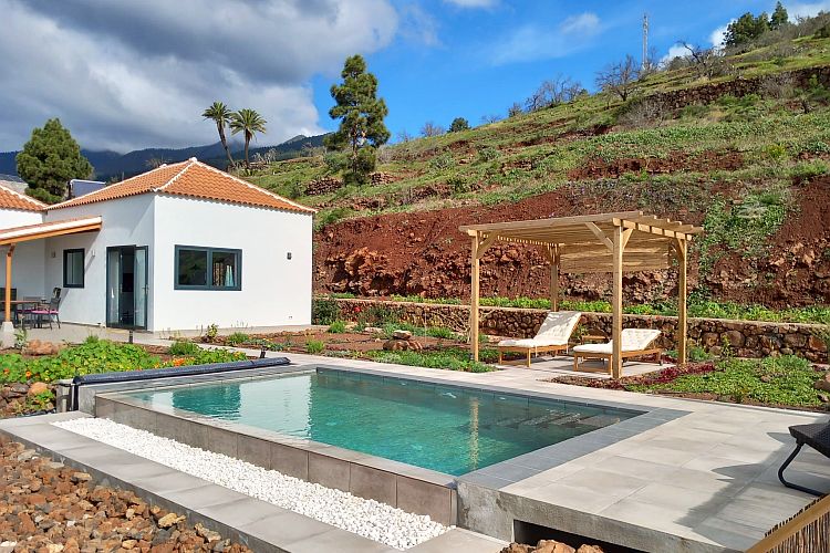 Villa Afuera, modernes Ferienhaus, La Punta, La Palma, Atlantik, Meerblick, Privatpool beheizt, Küste, warm